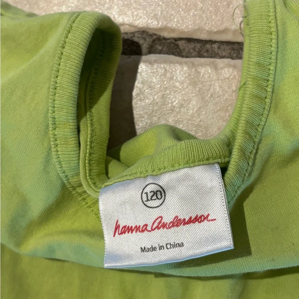 Hanna Andersson Green Dress and‎ Denim Jacket Set